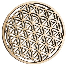 A'sTool Flower of Life Sacred Geometric Wooden Coasters Set of 3 (D)