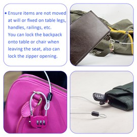 M METERXITY 2 Pack Security Cable - Plastic Coated Steel Locking Rope Apply to Outdoor/Bicycle/Travel (2.5mmx2m, Green)