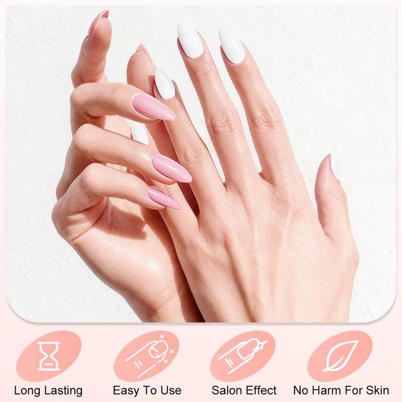 BUTBU Nail Tips, 288PCS Medium Almond False Nails, Press on