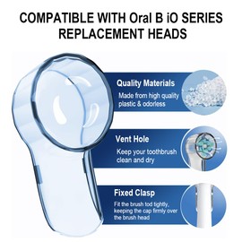 6 Pack Toothbrush Covers for Oral B iO Replacement Heads, Toothbrush Cover Caps for Oral-B Round Electric Toothbrush Head，iO Toothbrush Head Cover for Travel & Home (Mixing Colors)