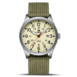 LN LENQIN Mens Watches Military Watch Analog Quartz Watches for Men Waterproof Men's Wrist Watch with Date Nylon Band Army Tactical Sportswatch