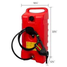 Scepter Portable Gas Fuel Tank, Container Caddy Can w/ Siphon Pump, 14 Gallon, Red | Scepter