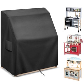 SCHLEUDER Mud Kitchen Cover 90×50×100 CM, Heavy Duty 420D Waterproof Dust Cover For Childrens Mud Kitchen Outdoor Wooden Early Fun Mud Kitchen Playhouse, Windproof, UV Resistant, Tear Resistant