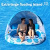 COOLCOOLDEE Inflatable Pool Float with Canopy,2 Person Floating Island,Extra Large