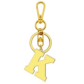 Initial Letter Keyring Initial K Key Ring for Purse Handbags Bag Wallet Gold A-Z Alphabet Monogram Letter Key Chain for Girls Christmas Graduation Gifts Birthday Gifts for Best Friend Daughter Son