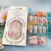 3D Curve Press on Nails 24Pcs French Acrylic Full Cover