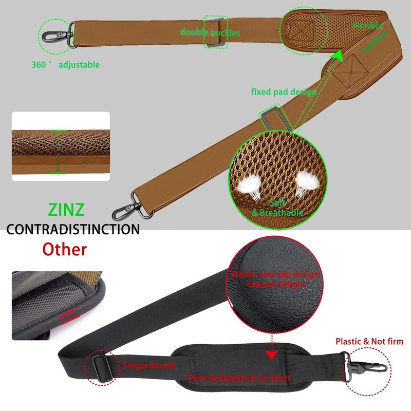 ZINZ Tracolla da 79", Cuscino Fisso Extra Spesso e Cinturino