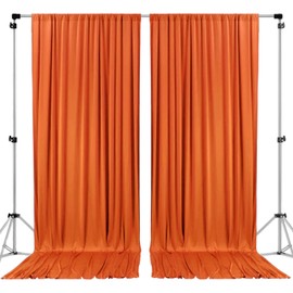 AK TRADING CO. 10 feet x 10 feet IFR Polyester Backdrop Drapes Curtains Panels with Rod Pockets - Wedding Ceremony Party Home Window Decorations - Orange