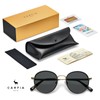 Carfia Polarised Ladies Sunglasses, UV400 Retro Round Glasses, for Leisure,