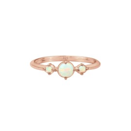 Elli Women's Ring Geo Vintage Trend with Synthetic Opal in 925 Sterling Silver, Opal
