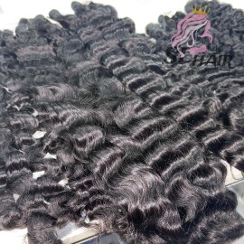 Raw Vietnamese Burmese Curly Hair Bundles Filipino Cuticle Aligned Raw Hair Bundlescolor: one bundles Natural wave, Stretched Length: 24"