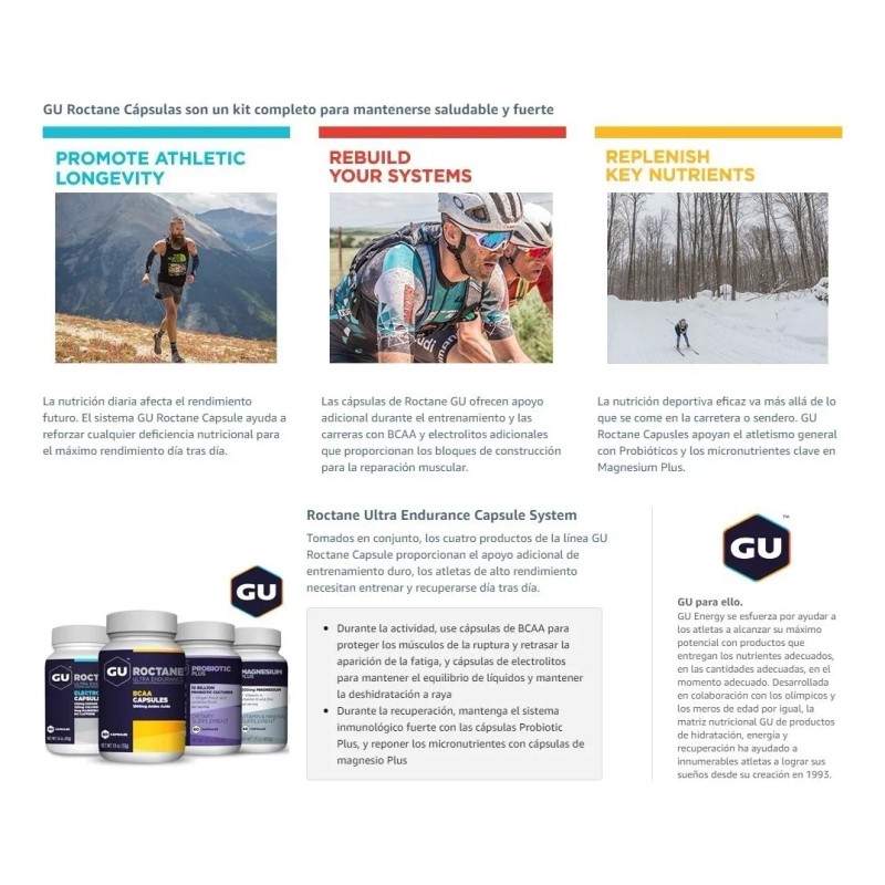 Shaker Running Gu Energy Bcaas Capsulas De Aminoacidos Ramif