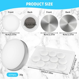 10 Pairs Shower Curtain Magnet, White Magnetic Shower Curtain Weights, Round Shower Curtain Weight, Shower Curtain Magnets Bottom for Shower Curtains, Curtains, Table Cloths