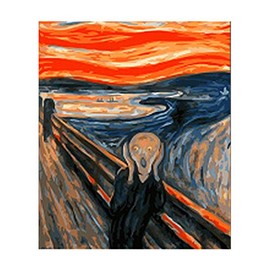 WOWDECOR Paint by Numbers Kits for Adults Kids, DIY Number Painting - The Scream by Edvard Munch 40 x 50 cm - New Stamped Canvas (Frameless)