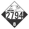 GC Labels-P303c2794, Corrosive Class 8 UN2794 Removable Vinyl DOT Placard,