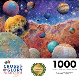 Galaxy Quest: Symphony of The Cosmos - 1000 Piece Solar System Galaxy Space Jigsaw Puzzle for Adults | Vibrant, Educational, Family Fun by Cross & Glory