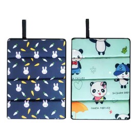 Folding Seat Mat,2Pcs Seat Pad Seat Cushion Mat Portable Sit Mat Outdoor Chair Mat Waterproof Durable Cushion Pad Beach with Insulation Camping Sit Mat Folding Hiking Mat Portable Mat (Green/Blue)