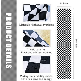 MUNILAIL 3 Pcs Yellow and White Checkered Table Runner Plastic 14 x 108 Disposable Yellow Gingham Table Runner for Birthday Wedding Baby Shower Party Table Centerpiece Decorations