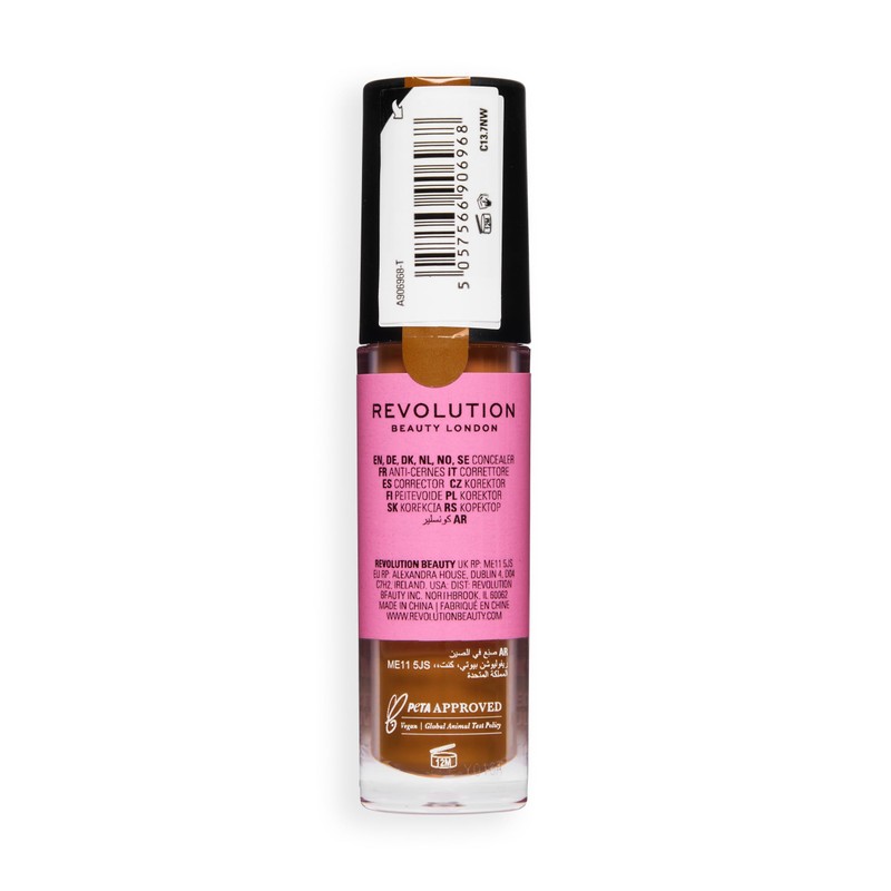 Revolution Conceal and Define Full Coverage Concealer, Correttore Leggero Fini