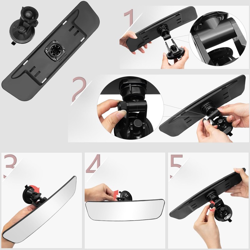 Rear View Mirror,Universal Anti-glare HD Adjustable Car Panoramic Rear View
