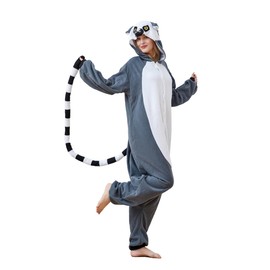 ANIUNITUME Adult Lemur Animal Pajamas Onesie Christmas Costume Large