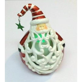 Home Reflections QVC Angel and santa Flameless Candle Ceramic Luminaries with Timer in Gift Boxes