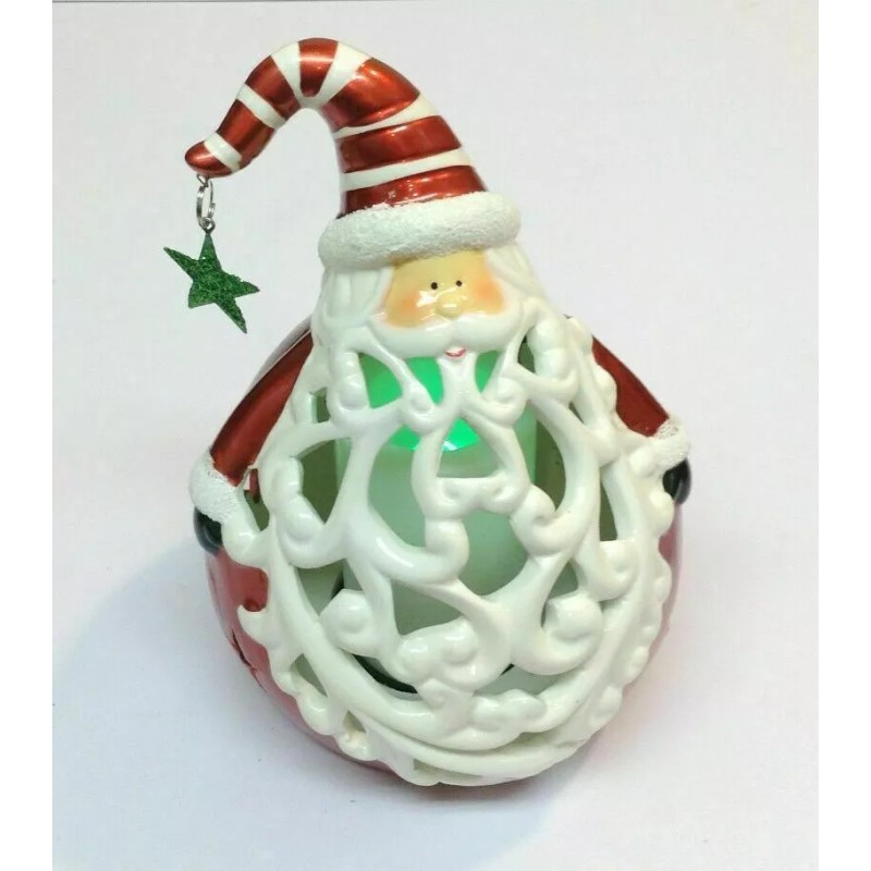 Home Reflections QVC Angel and santa Flameless Candle Ceramic Luminaries