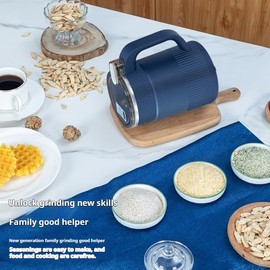 Grain Mill Household Small Grinder Powder Machine for Dry Spices Herbs Grain Coffee Rice Pepper 304 Stainless Steel Blade Multifunctional Grinding Machine