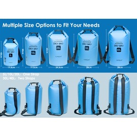 YUMQUA Dry Bag Waterproof Bag 5L 10L 20L 30L 40L Waterproof Bag Pack Sack for Kayak Boat Fishing Rafting Camping Snowboarding Swimming Water Sports, blue, Waterproof bag pack sack