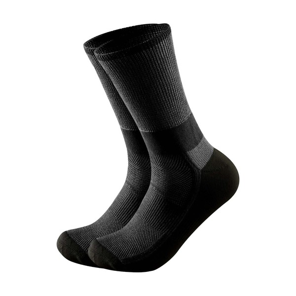 ComfortStride Socks - Calcetines para diabéticos, calcetines para neuropatía, sin atar, súper elasticidad y suavidad, algodón australiano, para hombres y mujeres, 1 par, L, Jet Black-1 Par, L-1 pair