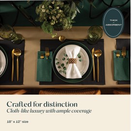 Disposable Pale Blue Paper Placemats for Dining Table - 100-Pack 18" x 12" Cloth-Like Rectangle Paper Placemats for Baby, Kids, Party Or Weddings.