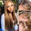 Honey Blonde Ombre Lace Front Wig Human Hair 4/27 Colored