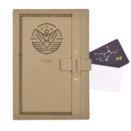 Celercrownv Virgo Gifts for Women & Men, A5 Leather Journal Hardcover Notebook with Greeting Card - Unique Zodiac Gifts for Birthdays, Anniversaries, Holidays