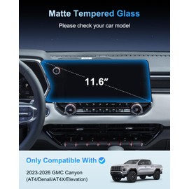 2023 2024 2025 GMC Canyon Matte Anti-Glare Screen Protector - For Canyon (AT4/Denali/AT4X/Elevation) 11.3Inch Touchscreen Film, 2025 Canyon Accessories 9H Tempered Glass Anti-Fingerprints Scratch