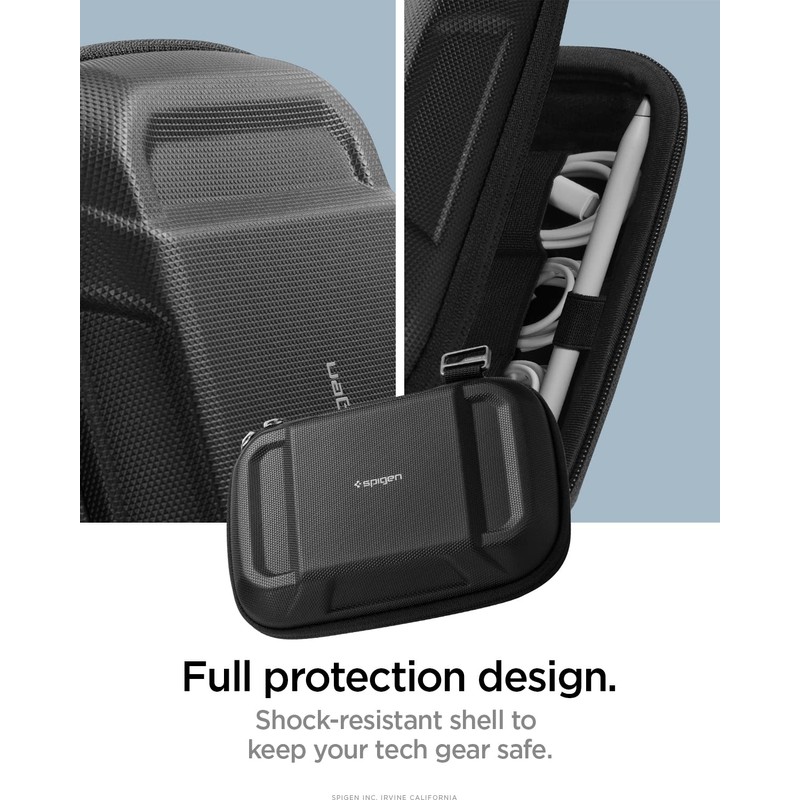 Spigen Rugged Armor Pro Cable Organizer Travel Pouch - Black