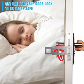 Portable Door Lock Home Security Door Locker Travel Lockdown Locks Heavy Duty Extra Lock for Additional Privacy and Safety in Home Travel Hotel Apartment AirBNB School