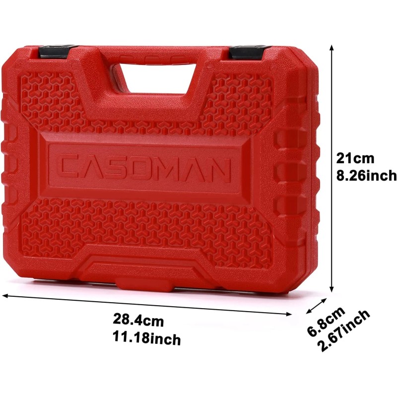 CASOMAN 1/4 Inch Drive Master Impact Socket Set, 50-Piece, 6-Point,