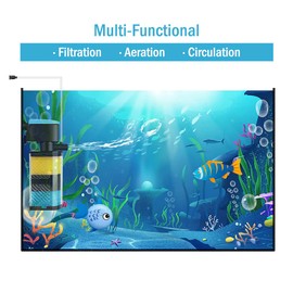 Kulife Aquarium Filters – 3-Stage Aquarium Filter in-Tank Filter Internal Filter Fish Tank Filter Turtle Filter for 70-100 Gallon Fish Tanks with Dual Water Outlet and Aeration