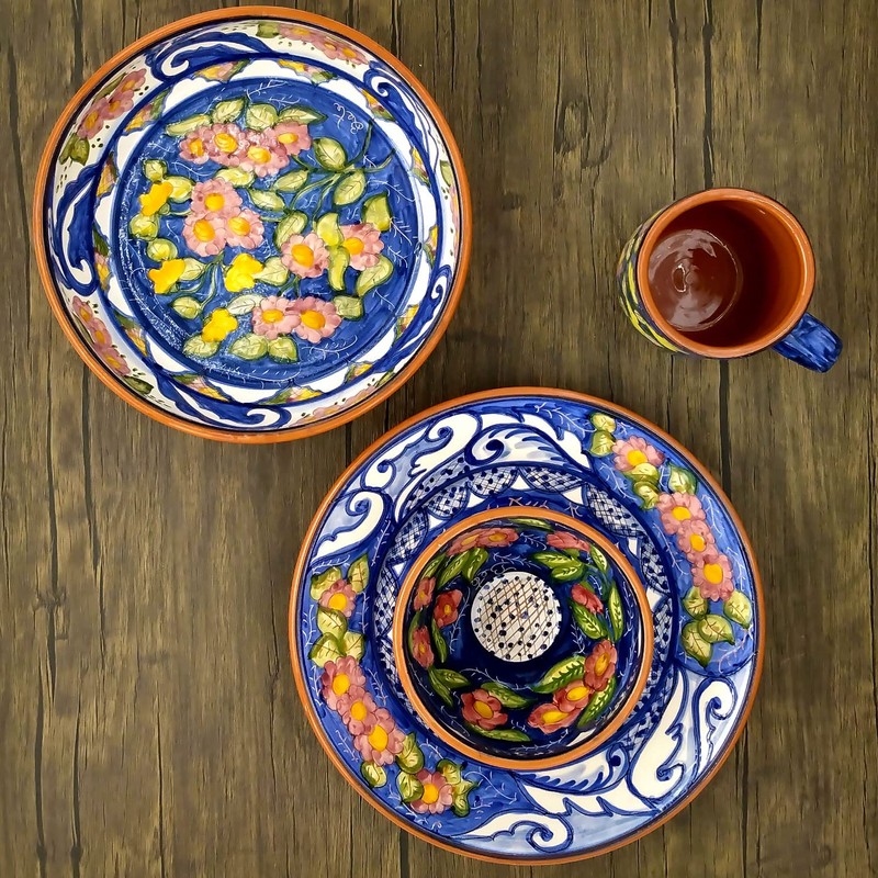 Handmade Hand Painted Portuguese Pottery Soup Bowls – Set of