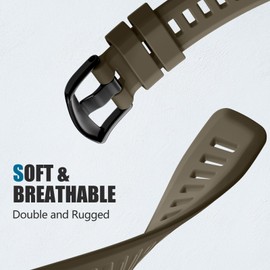 GEAK Compatible with Garmin Instinct Watch Bands, 22mm Soft Silicone Strap Sport Wristband Replacement Compatible with Garmin Instinct 2 Watch Band/Instinct Esports/Solar/Tide/Tactical-CoyoteTan