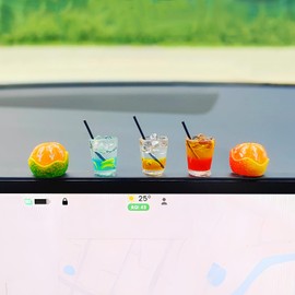 Starupway Mini Juice Ornament Dashboard Decorations, Cute Car Accessories Interior for Women/Men, Oranges Dashboard Accessories Car Dash Decor