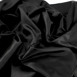 Satin Fabric Silk Cloth Black Color for Wedding Dress Decoration DIY Crafts 60” by 1 Yard