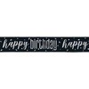 Unique 83462 Prismatic, 108" | Black Happy Birthday Banner-9 ft