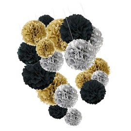 STOBAZA 18pcs Paper Ball Set 8 10 12 Silver Decorations Honeycomb Balls for Ceiling Wedding Decorations