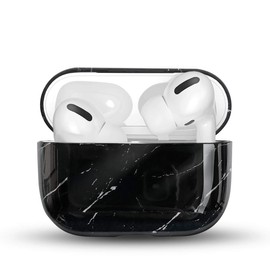 Newseego Compatible with AirPods Pro Case, Ultra Thin Marble Case, Full Protection, Shockproof Hard Cover, Portable Case for AirPods Pro, Earpods, Earphones, Charging Case, Black