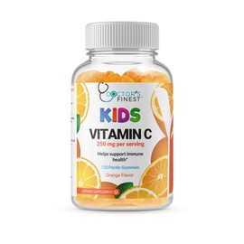 DOCTOR'S FINEST Vitamin C Gummies for Kids - Vegan, GMO Free & Gluten Free - Great Tasting Orange Flavor Pectin Chews - Kids Dietary Supplement - 250 mg of Vitamin C 60 Jellies [30 Doses]