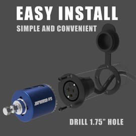 Journeyman-Pro HJP-5379 20 AMP 110,120-125 Volt, NEMA 5-20R Flanged Outlet, Black Commercial Grade, 2 Pole-3 Wire, Straight Blade Plug EV Charger Receptacle Socket (No Covers)