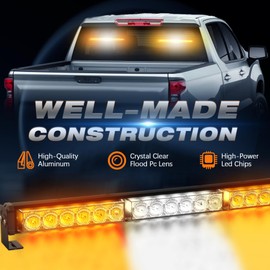 DOXMALL 2x17.7 Inch Emergency Traffic Advisor Strobe Light Bars, 32 LED Safety Warning Flashing Lights for Construction Vehicles Trucks- Front/Rear Windshield Mount