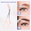 VOCOSTE Eyebrow Scissors, Eyebrow Cut, Comes with a Comb, Removable,