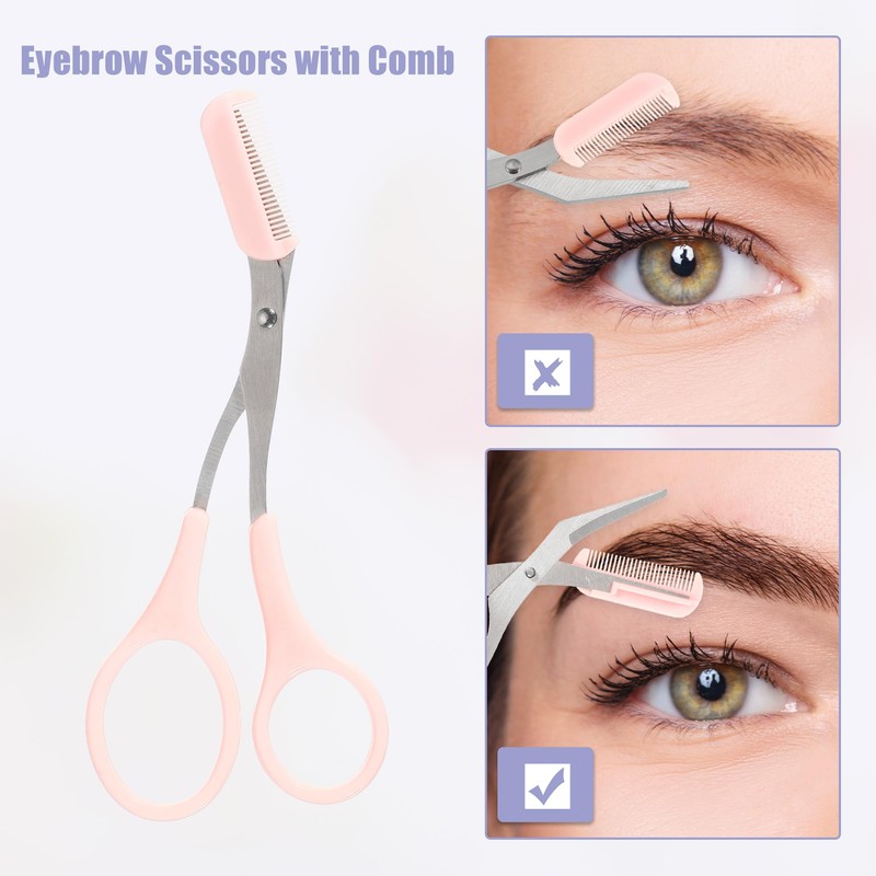 VOCOSTE Eyebrow Scissors, Eyebrow Cut, Comes with a Comb, Removable,